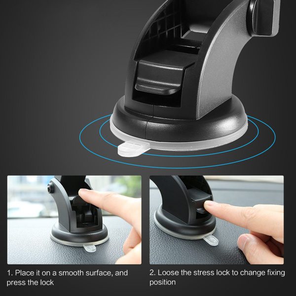 ‌Adjustable Length Car Phone Stand with Suction Cup Dashboard Mount - Image 4