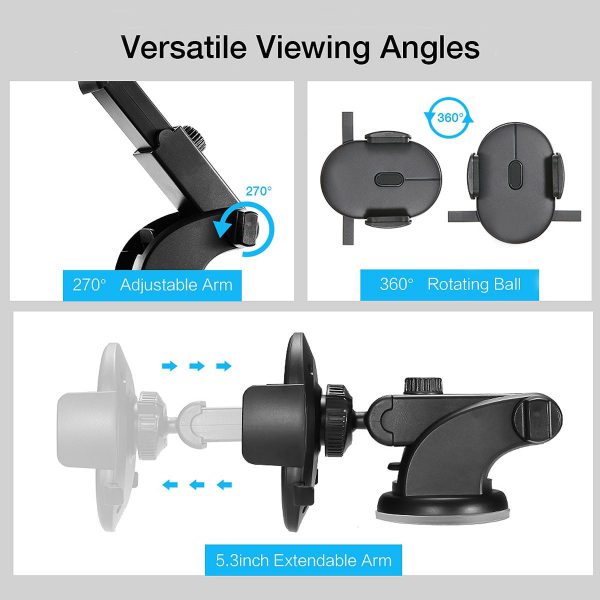 ‌Adjustable Length Car Phone Stand with Suction Cup Dashboard Mount - Image 3