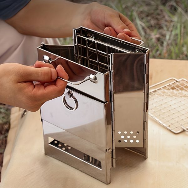 Embrace Outdoor Living with a Foldable Stainless Steel Charcoal Stove – Perfect for Camping, Picnics, and BBQs - Image 7