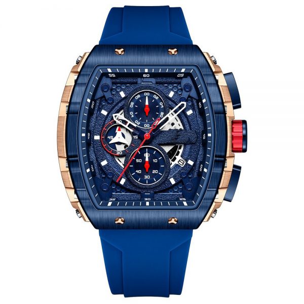 Men's Hollow Dial Watch with Curved Mirror and Gradient Design – Stylish Skeleton Timepiece - Image 5