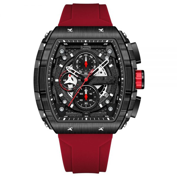 Men's Hollow Dial Watch with Curved Mirror and Gradient Design – Stylish Skeleton Timepiece - Image 2