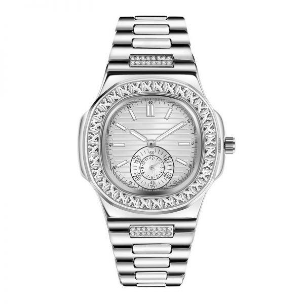 Men’s Fashion Watch with Alloy Band – Diamond Accent Timepiece, Ideal Gift Choice - Image 5