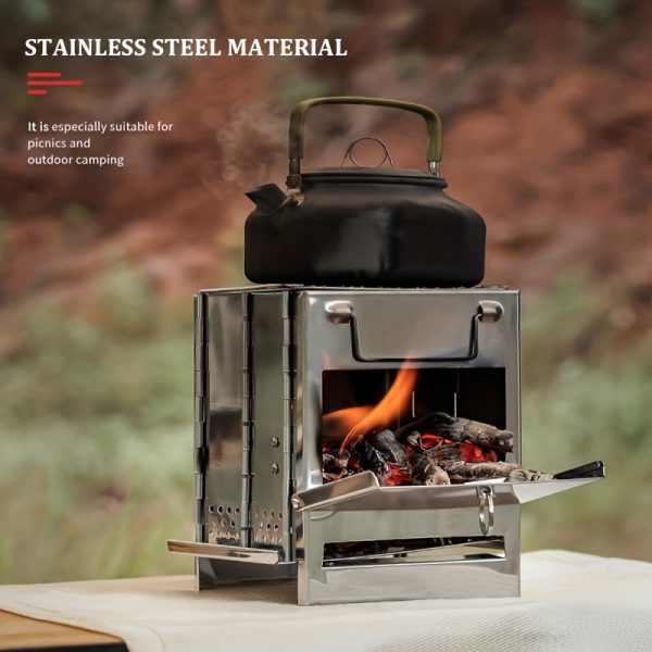 Embrace Outdoor Living with a Foldable Stainless Steel Charcoal Stove – Perfect for Camping, Picnics, and BBQs - Image 9