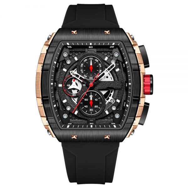 Men's Hollow Dial Watch with Curved Mirror and Gradient Design – Stylish Skeleton Timepiece - Image 7