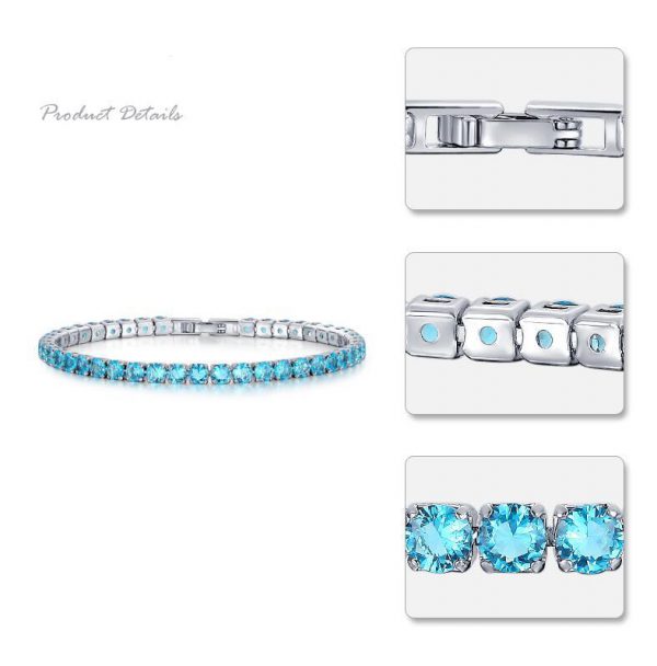 Women's Cubic Zirconia Tennis Bracelet – Elegant Bangle Jewelry Gift for Christmas & Special Occasions - Image 4