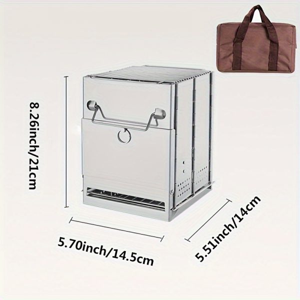 Embrace Outdoor Living with a Foldable Stainless Steel Charcoal Stove – Perfect for Camping, Picnics, and BBQs - Image 4