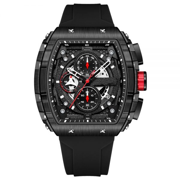 Men's Hollow Dial Watch with Curved Mirror and Gradient Design – Stylish Skeleton Timepiece - Image 6