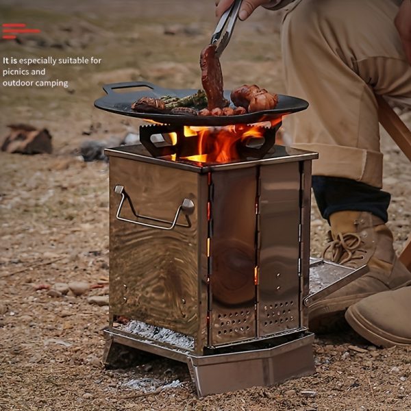 Embrace Outdoor Living with a Foldable Stainless Steel Charcoal Stove – Perfect for Camping, Picnics, and BBQs - Image 5