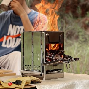 Embrace Outdoor Living with a Foldable Stainless Steel Charcoal Stove – Perfect for Camping, Picnics, and BBQs