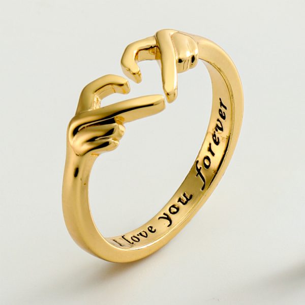 Romantic Heart Hand Hug Fashion Ring For Women Couple Jewelry Silver Color Punk Gesture Wedding Men Finger Accessories Gifts - Image 8