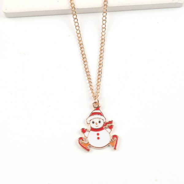 Christmas Necklace Cute Cartoon Santa Claus Snowman Elk Pendant Necklace Xmas New Year Festival Ear Jewelry Gifts - Image 5