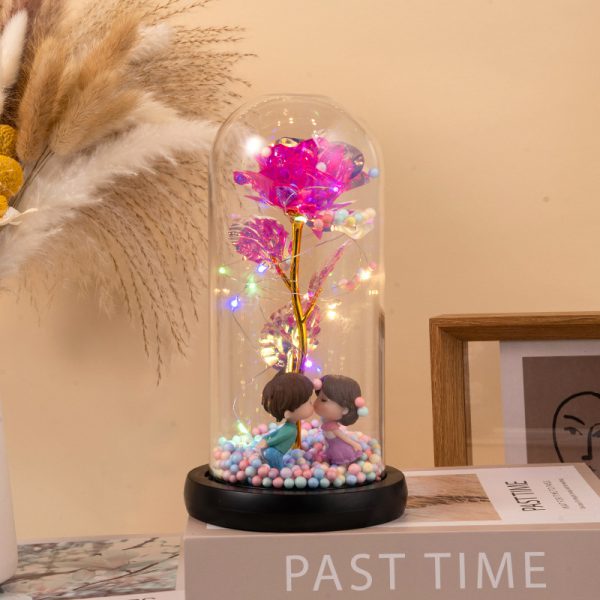 Eternal Rose LED Light Foil Flower In Glass Cover Night Lights Valentines Day Gifts Lamp Decor For For Home Bedroom Wedding Gift Valentine's Day Gifts - Image 9