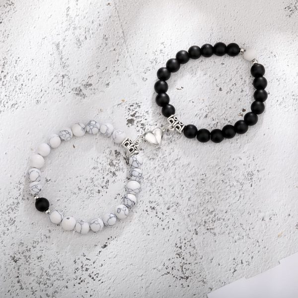 One Pair Magnetic Couple Bracelet For Women Lover Heart Distance Paired Pendant Natural Stone Bracelets Valentine's Day Gifts Men Jewelry - Image 6