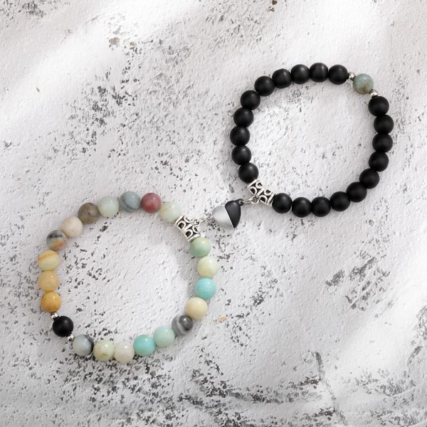 One Pair Magnetic Couple Bracelet For Women Lover Heart Distance Paired Pendant Natural Stone Bracelets Valentine's Day Gifts Men Jewelry - Image 8
