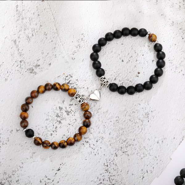 One Pair Magnetic Couple Bracelet For Women Lover Heart Distance Paired Pendant Natural Stone Bracelets Valentine's Day Gifts Men Jewelry - Image 9