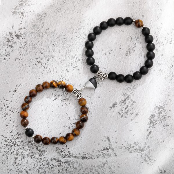 One Pair Magnetic Couple Bracelet For Women Lover Heart Distance Paired Pendant Natural Stone Bracelets Valentine's Day Gifts Men Jewelry - Image 4