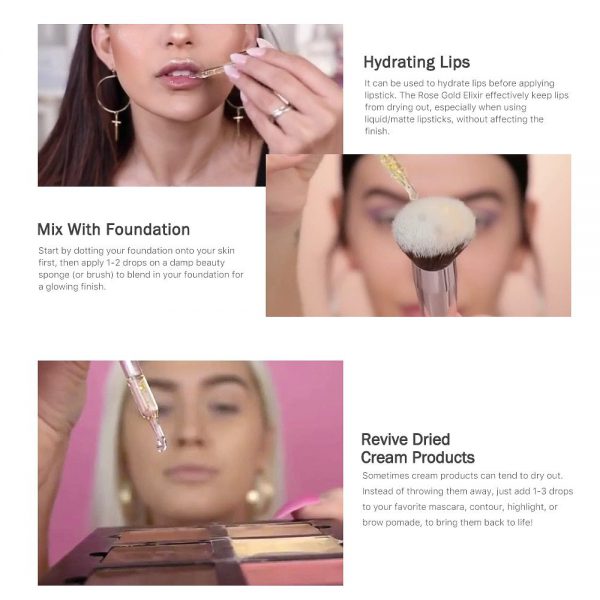 24k Rose Gold Elixir Skin Make Up Oil For Face Essential Oil Before Primer Foundation Moisturizing Face Oil Anti-aging - Image 2