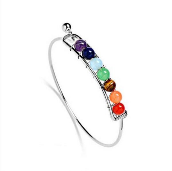 Boho charm silver bracelets natural stones beads bracelet 7 chakra healing balance bracelets bracelets jewelry gifts for women - Image 5