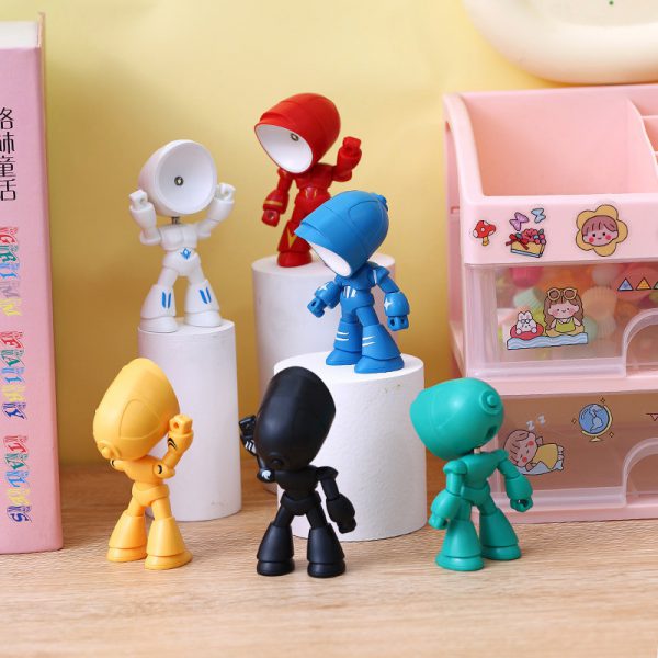 Cute LED Hero Table Lamp Mini Portable Cool Mecha Cute Robot Night Light Bedroom Home Decoration Kids Boys Gifts - Image 6