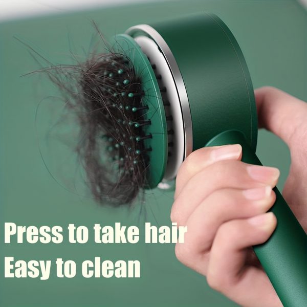 One-key Self-cleaning Hair Brush For Women Curly Hair Brush  Anti-Static Airbag Massage Comb  Airbag Massage Scalp Comb Professional Detangling One-key Self-cleaning - Image 10