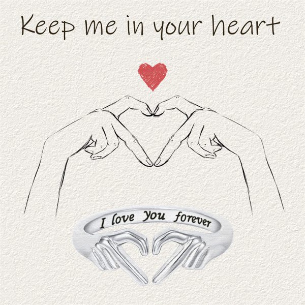 Romantic Heart Hand Hug Fashion Ring For Women Couple Jewelry Silver Color Punk Gesture Wedding Men Finger Accessories Gifts - Image 2
