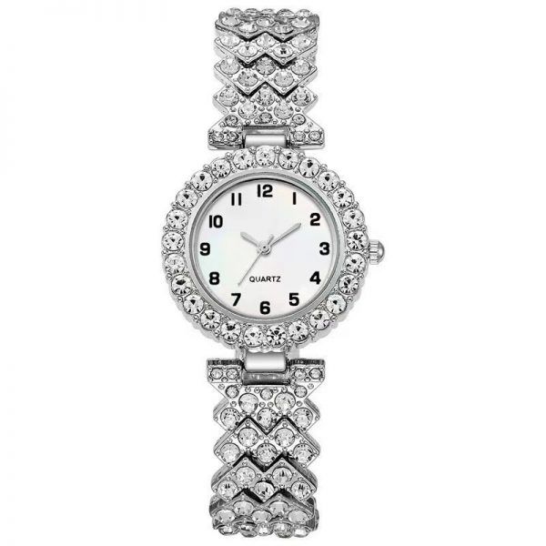 Fashion Jewelry 2pcs Luxury Fashion Women Watch Set Silver Strap Ladies Quartz Wristwatch Alloy Bracelet For Ladies Jewelry Set Clock Gift - Image 5