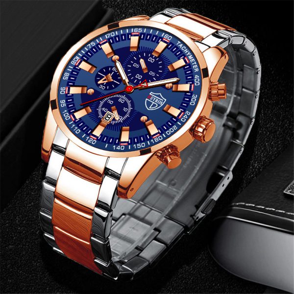 Stainless Steel Luminous Quartz Wristwatch For Men - Image 4