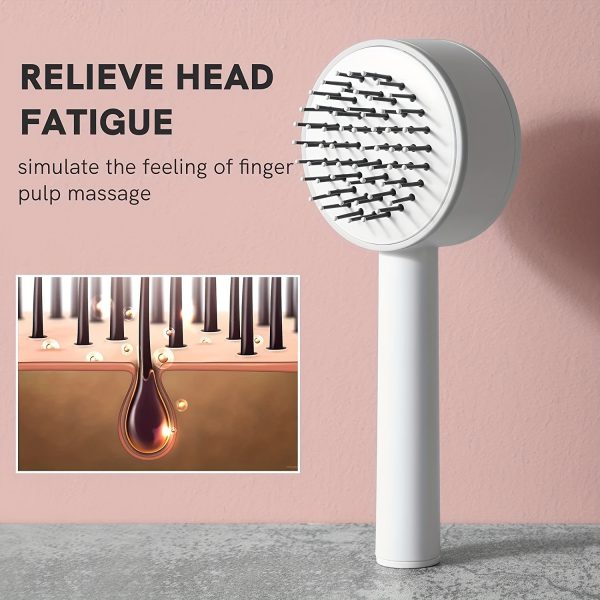 One-key Self-cleaning Hair Brush For Women Curly Hair Brush  Anti-Static Airbag Massage Comb  Airbag Massage Scalp Comb Professional Detangling One-key Self-cleaning - Image 4