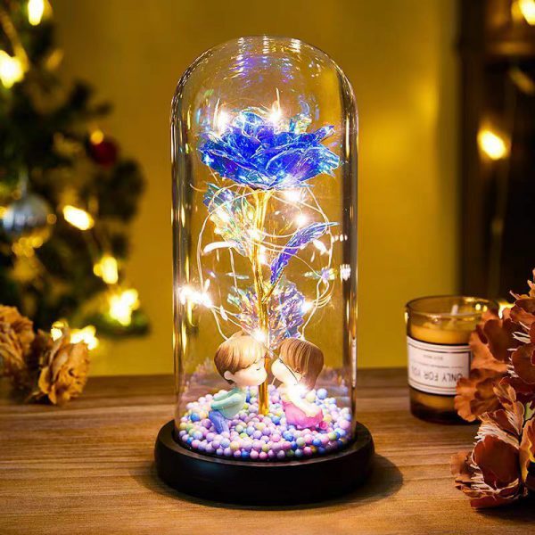 Eternal Rose LED Light Foil Flower In Glass Cover Night Lights Valentines Day Gifts Lamp Decor For For Home Bedroom Wedding Gift Valentine's Day Gifts - Image 3