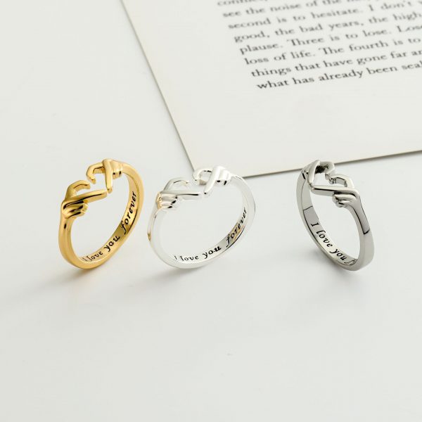 Romantic Heart Hand Hug Fashion Ring For Women Couple Jewelry Silver Color Punk Gesture Wedding Men Finger Accessories Gifts - Image 6