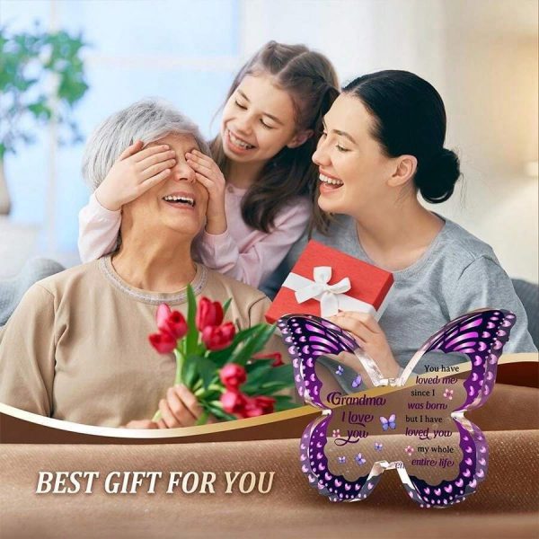 Mother's Day Gifts For Mom Grandma Nana DIY Unique Mom Birthday Gift Ideas Butterfly-Shaped Acrylic Keepsake Gifts For Mothers Day - Image 2