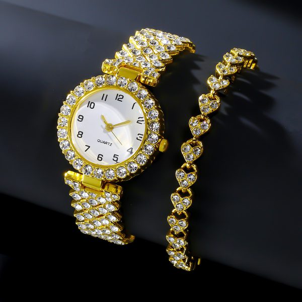 Fashion Jewelry 2pcs Luxury Fashion Women Watch Set Silver Strap Ladies Quartz Wristwatch Alloy Bracelet For Ladies Jewelry Set Clock Gift - Image 3