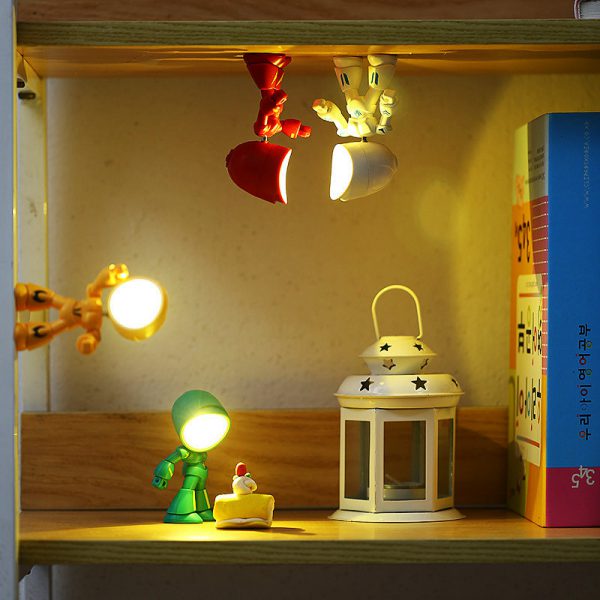 Cute LED Hero Table Lamp Mini Portable Cool Mecha Cute Robot Night Light Bedroom Home Decoration Kids Boys Gifts - Image 5
