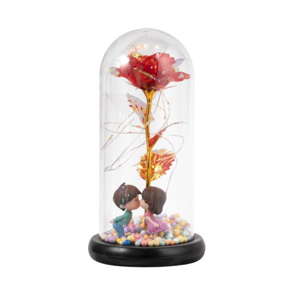 Eternal Rose LED Light Foil Flower In Glass Cover Night Lights Valentines Day Gifts Lamp Decor For For Home Bedroom Wedding Gift Valentine's Day Gifts - Image 7