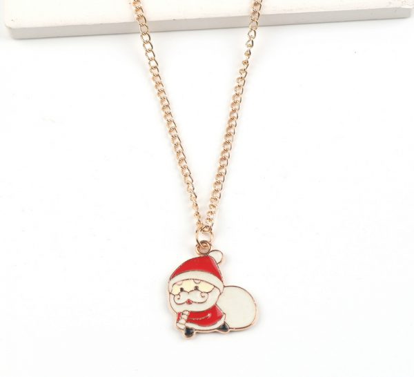 Christmas Necklace Cute Cartoon Santa Claus Snowman Elk Pendant Necklace Xmas New Year Festival Ear Jewelry Gifts - Image 3
