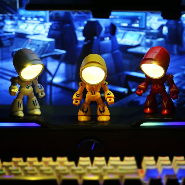 Cute LED Hero Table Lamp Mini Portable Cool Mecha Cute Robot Night Light Bedroom Home Decoration Kids Boys Gifts - Image 2