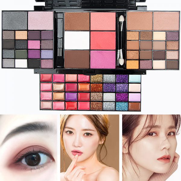 74 Colors Makeup Set Lip Gloss Blush Eyeshadow Highlight Combination Plate Wholesale Makeup Set - Image 3
