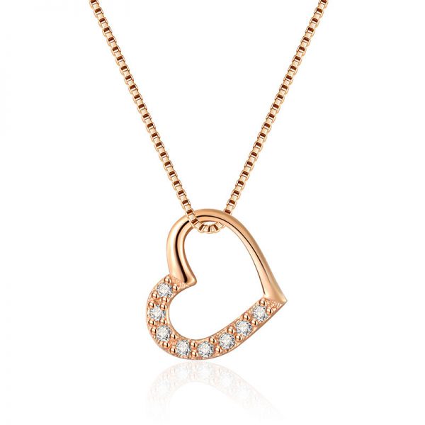 S925 Sterling Silver Love Heart Pendant Necklace For Women Fashion Jewelry Ladies Gold Color Clavicle Chain High Quality Jewelry Gifts - Image 8