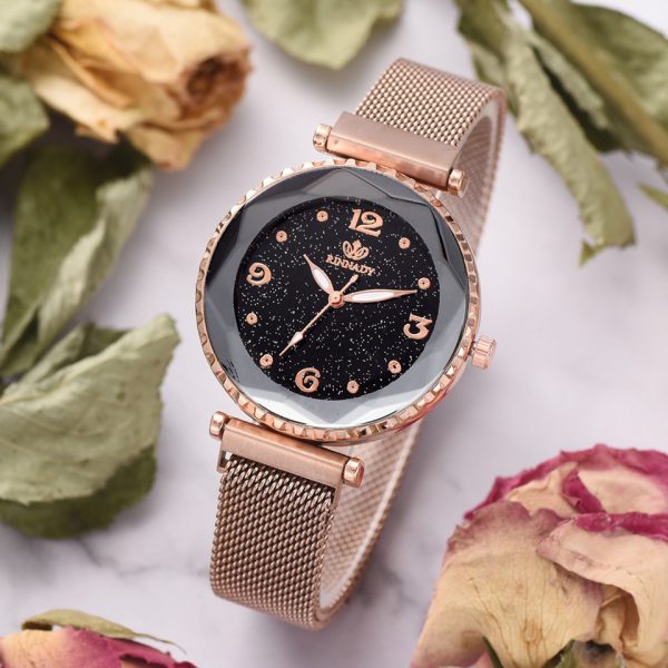Women Watches Starry Sky Magnet Buckle Fashion Bracelet Wristwatch Roman Numeral Simple Clock Gift - Image 2