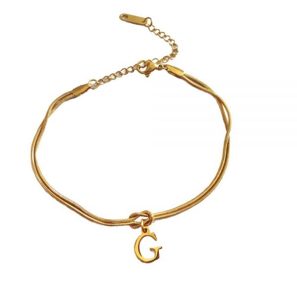 New Letter A-Z Love Knot Bracelets For Women Couple Gold Color Dainty Snake Chain Charm Bracelet Stainless Steel Jewelry Gift Valentine's Day Gifts - Image 5