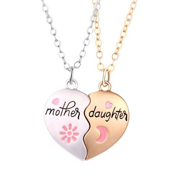 2PCS Set Jewelry Mother Daughter Necklace Matching Heart Magnetic Pendant Fashion Gifts For Mother's Day - Image 5