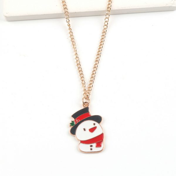 Christmas Necklace Cute Cartoon Santa Claus Snowman Elk Pendant Necklace Xmas New Year Festival Ear Jewelry Gifts - Image 6
