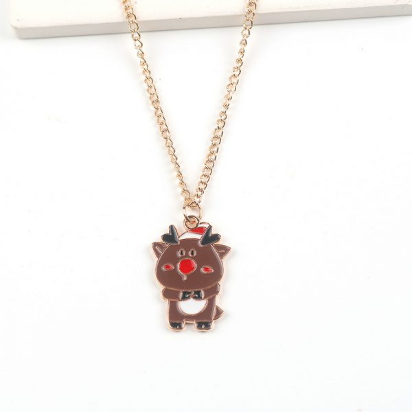 Christmas Necklace Cute Cartoon Santa Claus Snowman Elk Pendant Necklace Xmas New Year Festival Ear Jewelry Gifts - Image 8