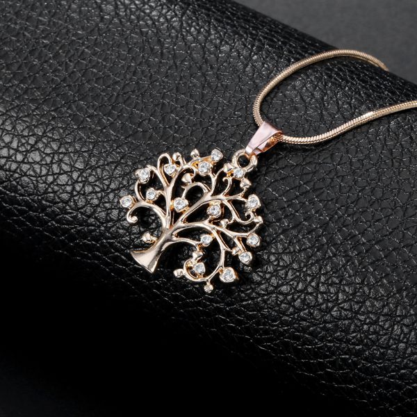 Big Tree Of Life Pendant Necklaces Drilling CZ Zircon Multi Layers Chains Long Necklace Jewelry Gifts For Her - Image 4