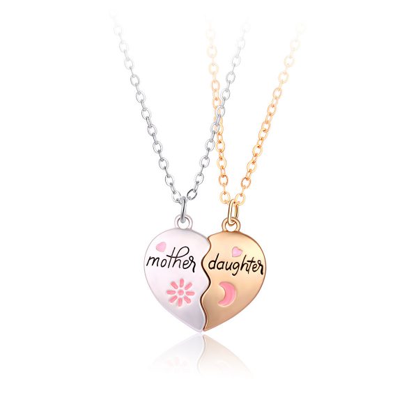 2PCS Set Jewelry Mother Daughter Necklace Matching Heart Magnetic Pendant Fashion Gifts For Mother's Day - Image 6