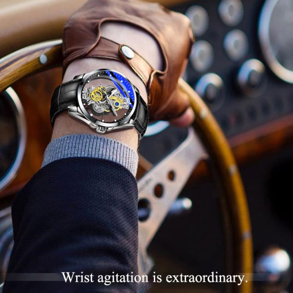 Men Watch Skeleton Automatic Quartz Watch Gold Skeleton Vintage Man Watch Mens Watches Top Brand Luxury - Image 3
