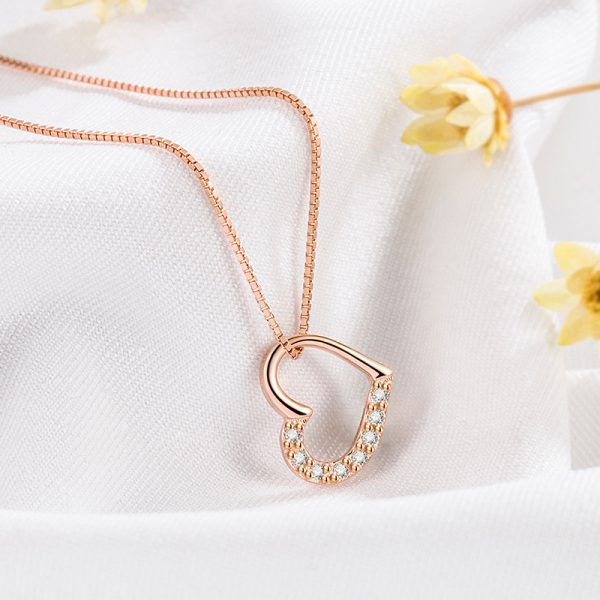 S925 Sterling Silver Love Heart Pendant Necklace For Women Fashion Jewelry Ladies Gold Color Clavicle Chain High Quality Jewelry Gifts - Image 6