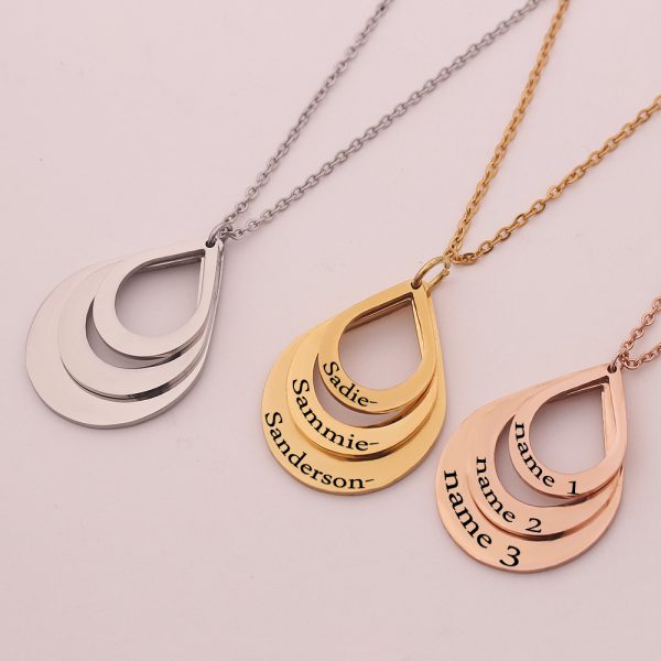 Private Custom Stainless Steel Three Name Letter Custom Pendant - Image 3