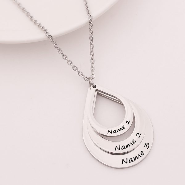 Private Custom Stainless Steel Three Name Letter Custom Pendant - Image 2