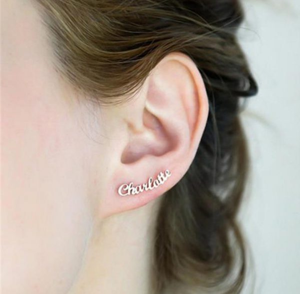 DIY custom English letter name earrings personalized custom earrings holiday gift - Image 2